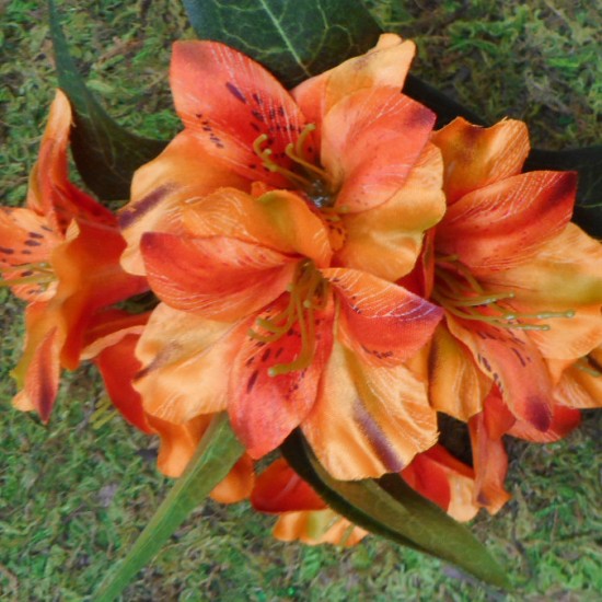 Artificial Alstroemeria Stem Orange 48cm Artificial Flowers